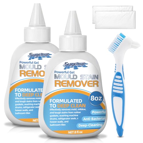 Sugemur Mould Remover Gel, Large Capacity Mould Magic Cleaner, Gentle Household Mildew and Stain Remover for Washing Machine Seals, Bathroom Tiles, Kitchen Sinks, Grout, and Stains, 16 fl oz