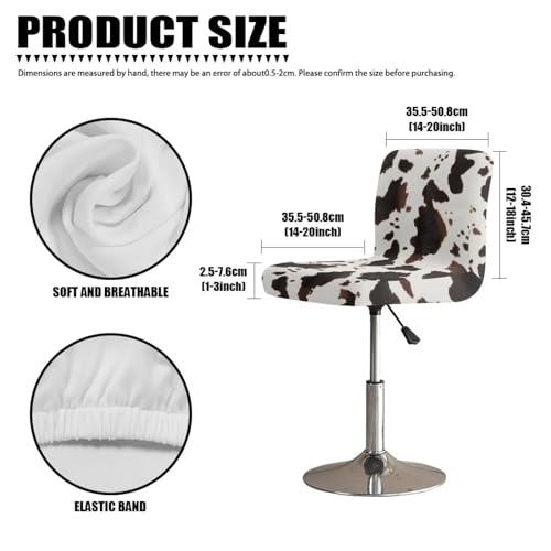 Image of Stretch Bar Stool Covers Set of 4,Stretch Removable Bar Stool Chair Covers, Cow Pattern Counter Height Chairs Covers for Kitchen Dining Room Cafe Furniture