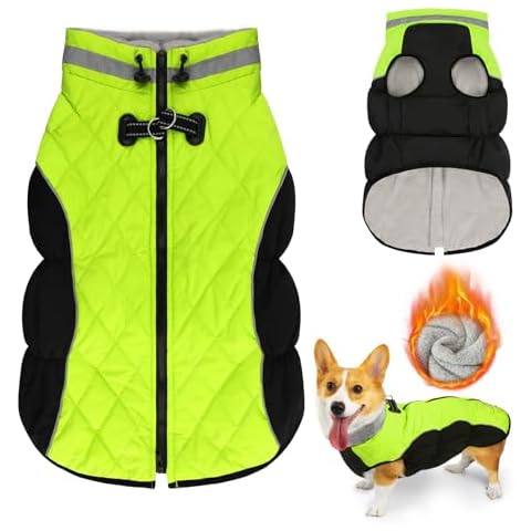 Lyneun Waterproof Dog Jacket with Harness Hole Cover