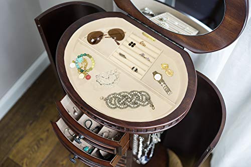 Hives And Honey Bailey Walnut Armoire Jewelry Cabinet #TOP2