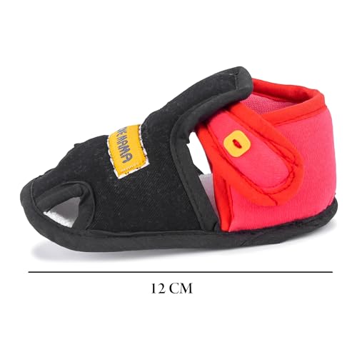 Image of Butterthief Unisex Baby Prewalking Sandals for Newborn Boys & Girls | Soft Sole Infant Bootie with Anti-Slip Bottom | Lightweight Cotton Footwear Early Walker Sandals (6-9 Months, 12 CM)