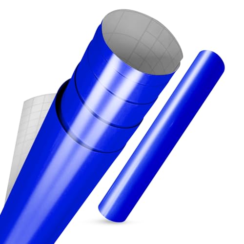 vgoltd Furniture Stickers Gloss Self Adhesive Vinyl Wrap Sticky Contact Paper Roll for Kitchen Countertop Cupboard Cabinets Wardrobe & Tabletops (Brilliant Blue, 30 x 100 cm)