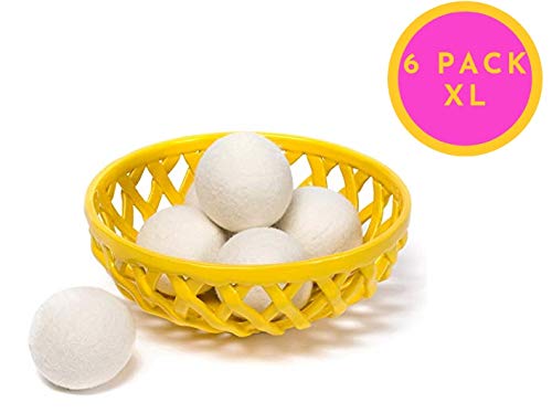 Wool Dryer Balls - Natural Fabric Softener, Reusable Handmade Nontoxic Hypoallergenic 100% Organic
