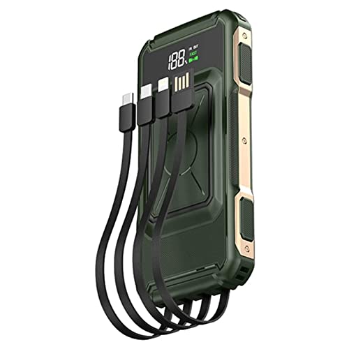 GAOTTINGSD 15 W Fast Qi Wireless Charger Power Bank 30000 mAh 22,5 W QC PD 3.0 Schnelllade-Powerbank für Outdoor-Camping(Color:Green,Size:30000mah) Cover