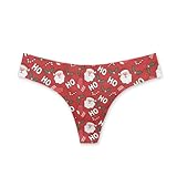 Coloranimal Christmas Santa Claus Thongs for Women Low Rise Christmas Holly Sexy Underwear Candy Cane Xmas Print No Show Breathable Sexy Bikini Panties Ladies Stretch T-back Underpants XL