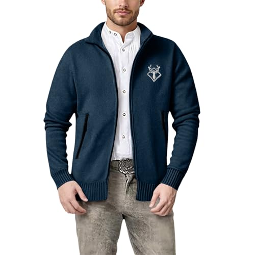 Jersey de caballero con cremallera para otoño invierno de punto ajustado