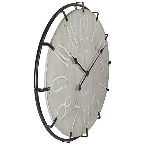 Reloj de Pared Redondo de Madera y Metal Northlight 23.5" miniatura 3
