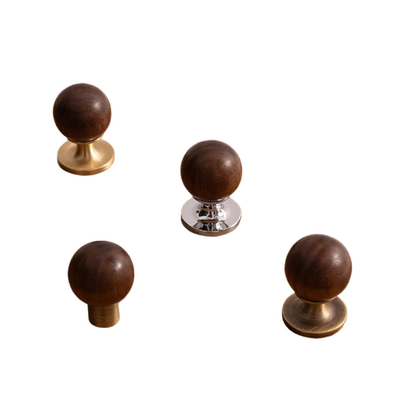 Gwyzax Blue Antique Cabinet Pulls Walnut Wood Cabinet Pulls Brushed Brass Handles For Kitchen Drawers 5In
