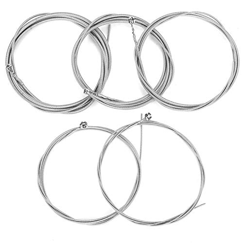 Giny Cuerdas de bajo portátiles Ligeras de 5 Cuerdas, Cuerdas de bajo de Acero Plateado de aleación de níquel, para bajo eléctrico Bajo Principiante Bajo Bajo para Estudiantes