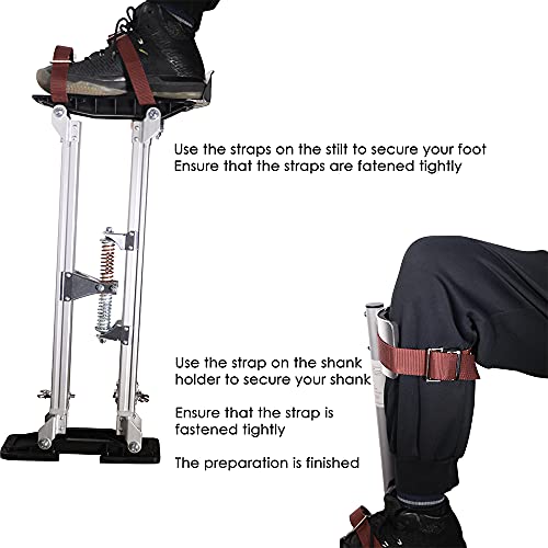 IN WHICH BAY Drywall Stilts Walking Taping Professional Silver 24"-40 for Sheetrock Painting or Cleaning