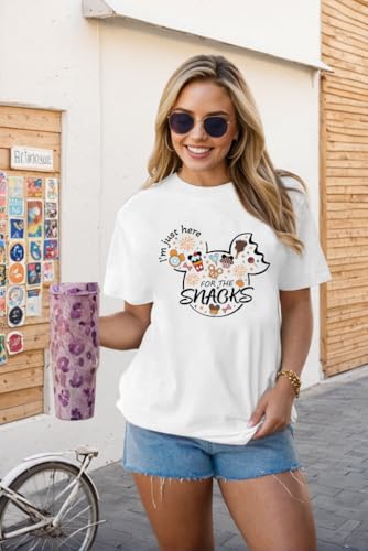 Magical Shirt for Women I'm Here for The Snacks Shirts Funny Foodie T-Shirt Family Holiday Vacation Short Sleeve Tee Tops2