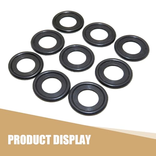 Image of Pack-10 M14 Oil Pan Drain Screw Gasket, Anti-stretch Rubber Seal Washer, Replacement OEM #F5TZ-6734-BA 097-139 5066453 72907 20453 Accessories, Compatible with Ford Lincoln (Black)