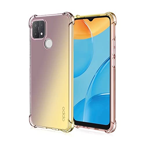 WILLIS Custodia per Oppo A15, Cover Protettiva in Silicone TPU Colore Sfumato Trasparente, Custodia per Telefono Antiurto e Antigraffio