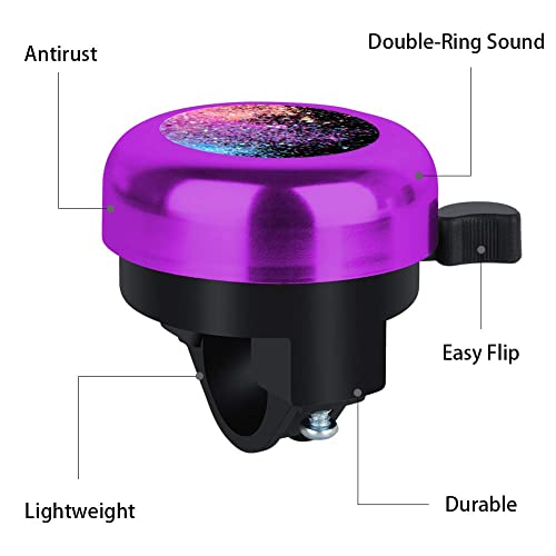 Mzelq Bicycle Bell Cute Clear Sound Adjustable Size Aluminum Bike Accessories Bell Ring For Girls Women Kids Adults (Glittery) #TOP1