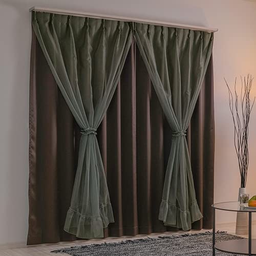 Amazon｜1級遮光 無地 オーダーカーテン フロントレース「HAUSKA