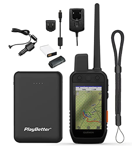 Garmin Alpha 200i (Handheld Only) HuntBetter Bundle | Multi-Dog Tracking GPS | with PlayBetter Portable Charger & Tether Lanyard | Up to 20 Dogs, inReach Technology, Touchscreen | 010-02230-50