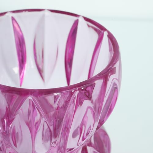 Vase en verre cristal violet petit format pour table basse - 6