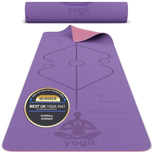 Premium TPE Yogii Yoga Mat - Eco-Friendly Non-Slip Exercise Mat for Pilates, Workout - Thick Mat for Women & Men (183x61x0.6cm)