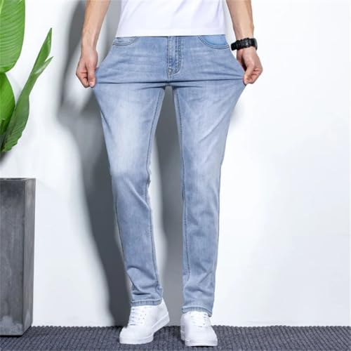 Men's Stretch Jeans Classic Slim Fit Denim Pants Casual Breathable Trousers3