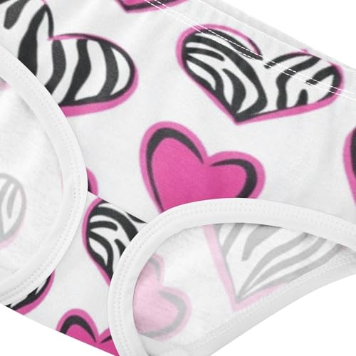 Girls' Sport Panties Comfort Color for Young Girls animal Print Heart4