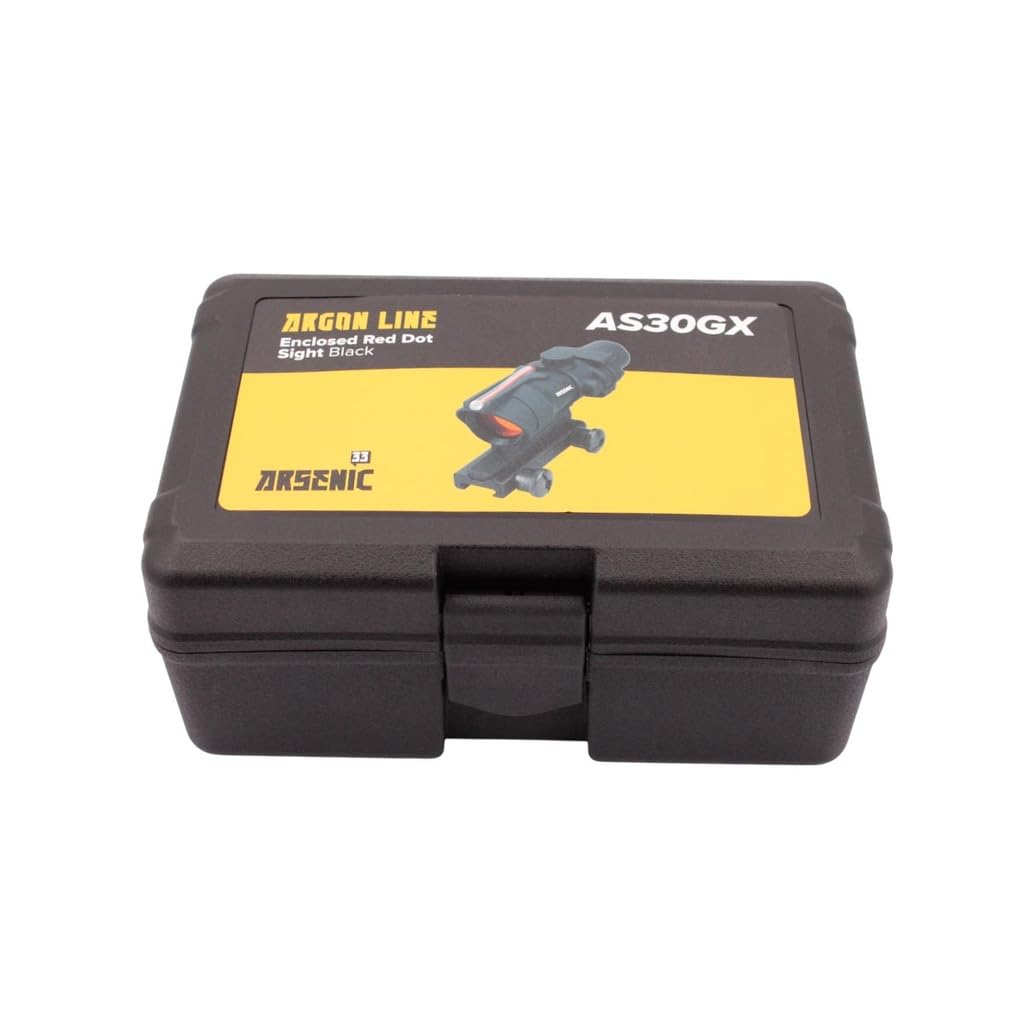 Arsenic Argon AS30GX Visor Red Dot 1x30, Fibra Óptica, Negro, Aluminio, Estilo ACOG, Montaje Picatinny, 30mm, para Airsoft