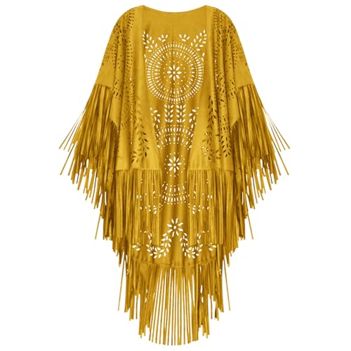 Faux Suede Fringe Lace Shawls and Wraps with Tassel for Women Evening Dresses Western Triangle Stoles Cover Up Wrap