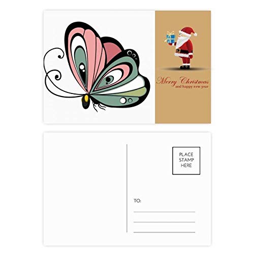Cartes postales en cœur papillons Noël pour correspondance et vœux festifs