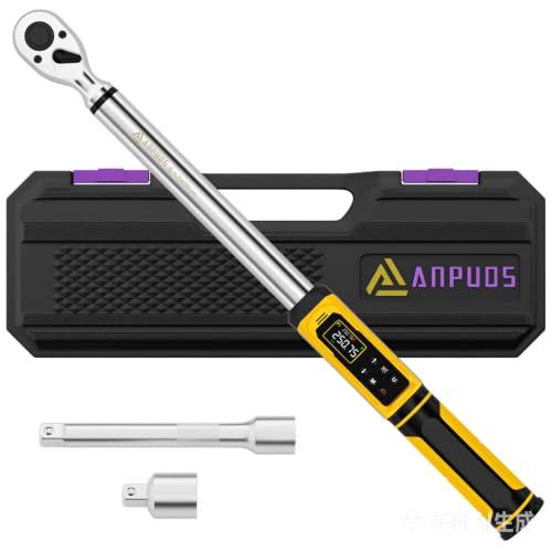 ANPUDS 1/2" Digital Torque Wrench, ±1% Accuracy, 3.76-250.75 ft-lb