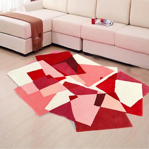 Irregular Shaped Wool Hand-Tufted Area Rug 3x5 Ft