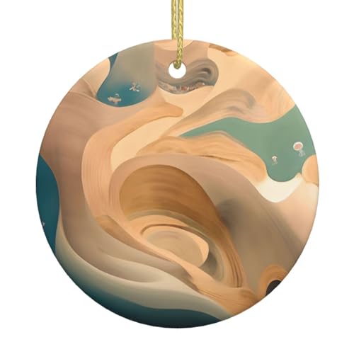 Dunhuang - Adornos de cerámica para árbol de Navidad con estampado misterioso, decoración navideña, colgante único para fiesta de Navidad