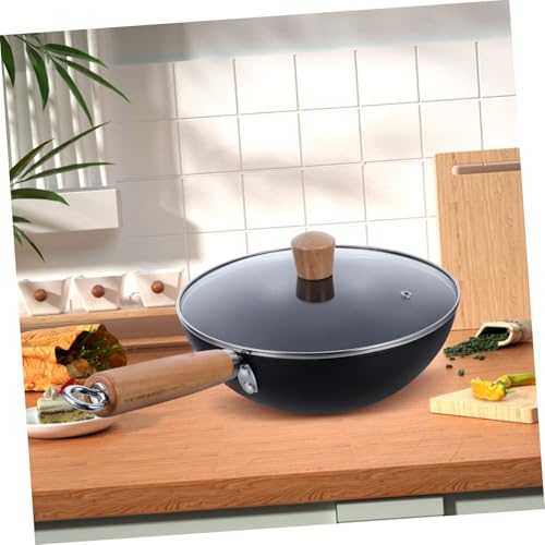 Mini Wok de Hierro con Mango de Madera y Tapa miniatura 6