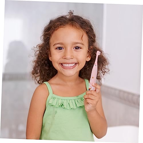 OHPHCALL Elektrische Zahnbürste Für Junge Mädchen Cartoon Design Tragbare Kinderzahnbürste Einfach Zu Benutzen Praktische Kinderzahnbürste Zahnbürstenkopf Abnehmbar Kinderbedarf – Bild 3