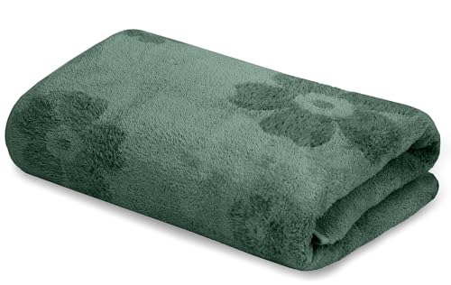 Image of Cortina Jacquard Towels for Bath 70 x 140 cm- 380 GSM Microfiber Bath Towels, Ultra Soft, Highly Absorbent & Quick Dry for Gym, Beach & Bathroom Towels for Men, Women & Kids Color : Dark Green