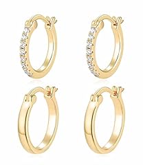 CZ 2 Pcs - 14K Gold Plated