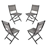 muebles para jardin de aluminio fundido El respaldo y el asiento de la silla son de Textilene, el tejido avanzado de la marca estadounidense PHIFER. Tiene alta elasticidad, resistencia al agua, protección solar, solidez del color y resistencia a la radiación ultravioleta.