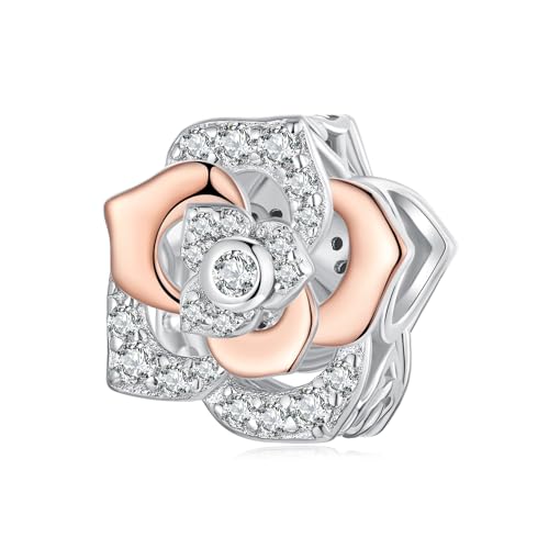 Materiale ipoallergenico: i ciondoli a forma di rosa sono realizzati in argento sterling 925, lucidato a specchio e ipoallergenico. Garanzia di qualità, sicura per pelli sensibili
