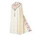 Catholic Clergy Chasuble with Tassel Pendant, Unisex Church Priest Vestments Celebrant Cope Mass Robe, 4 Colors (White, Large)