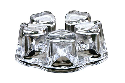 Image of Teapot Warmer Crystal Glass Heart Shape Heating Base Tea Set Accessories