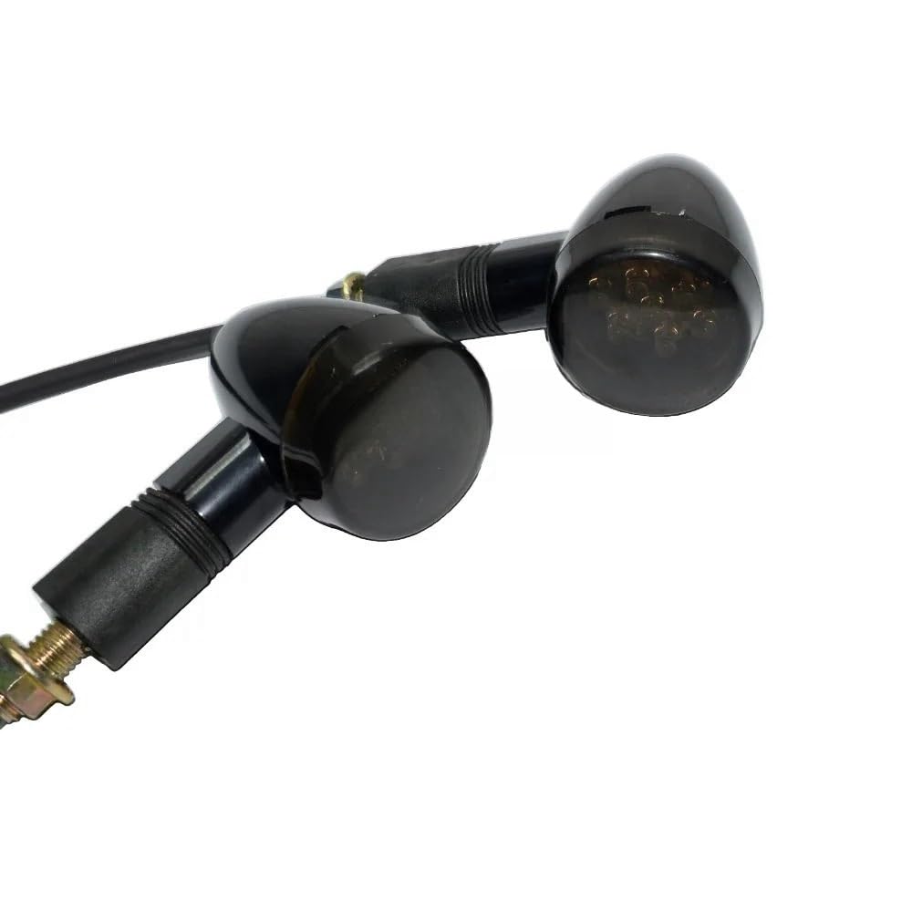 Clignotant pour moto noir fumé 10mm universel pour customisation