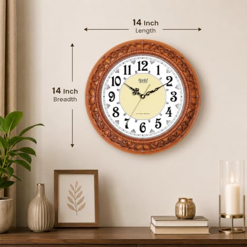 Image of Ajanta Vintage Silent Sweep Clock (Maple Wood)