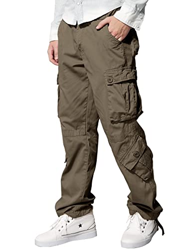 Image of Match Men's Wild Retro Multi-Pockets Utility Casual Cotton Cargo Trousers #3357