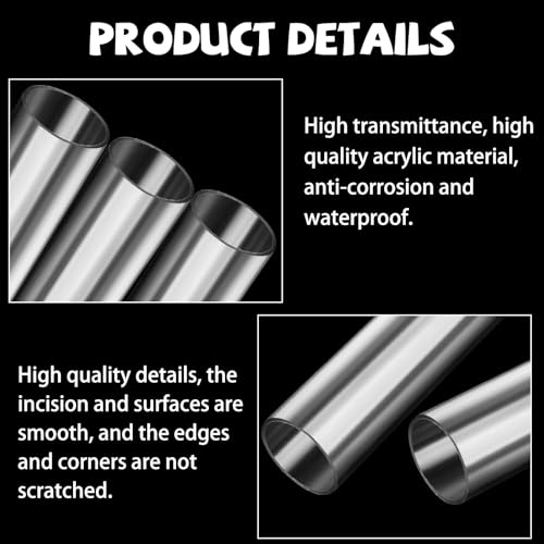 Image of LANIAKEA 6PCS Clear Polycarbonate Tube, 2 inch (50mm) Diameter Round DIY Plastic Tubing, 12 inch(305mm) Length Rigid Storage Tube,5 /64 inch (2mm) Wall