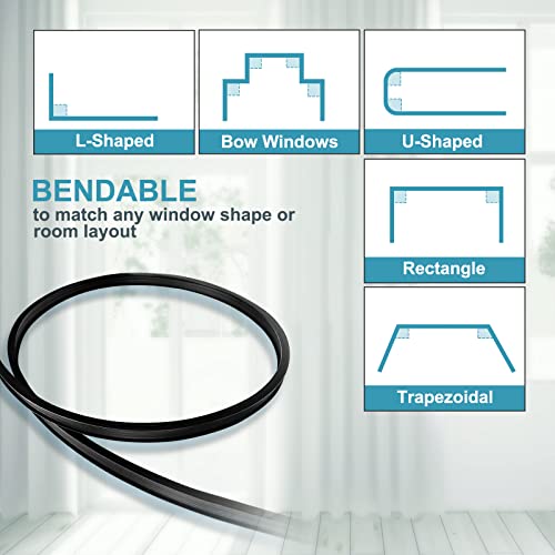 Flexible Curtain Track, 20Ft Ceiling Track for Curtains, Bendable Wall Mount Heavy Duty Sliding Track System, Room Divider, Curved Curtain Rails for RV Shower by KOLAKO - Image 3