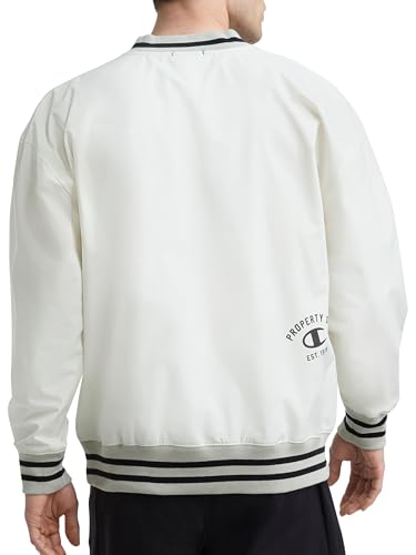 Image of Champion Men's Lightweight V-Neck Woven Pullover, Standard Fit, Script Logo