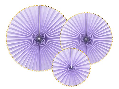PartyDeco Satz von Papier Rosetten- Light Lilac- Dekoration hängende Fans Papier Rosetten Papier Stern Papier Pumpen Löschpapier Silvester Hochzeit Geburtstag Baby Shower hängende Dekoration