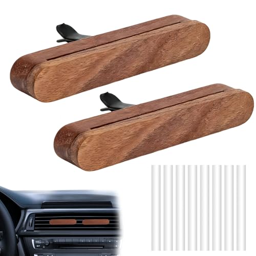 2 Pcs Désodorisant Pour Voiture En Bois, Diffuseur Automatique Pour Huiles Essentielles Avec Recharges, Diffuseur D’Arôme Pour L’Intérieur De La...