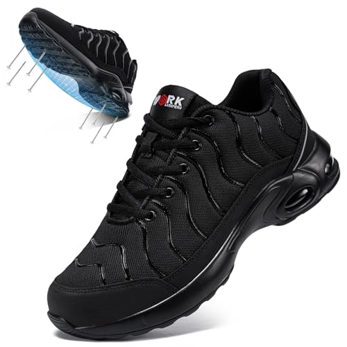 LARNMERN Steel Toe Shoes for Men Lightweight Puncture Proof Safety Toe Tennis Sneakers Comfortable...