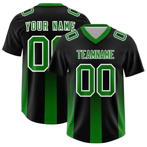 Genérico Camisetas Rugby Personalizadas con Nombre del Equipo número y Logotipo, Uniforme Fútbol Americano Cuello en V Impreso Personalizado para Adultos jóvenes y preescolares.