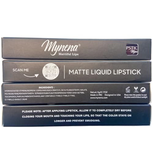 Mynena LINDA Black Long-Lasting Matte Liquid Lipstick thumb #7