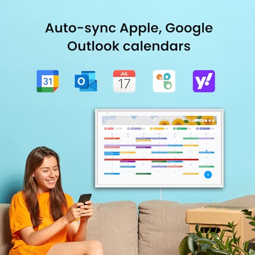Image of Apolosign 27-inch Digital Calendar & Smart Family Wall Planner, No Subscription, Calendar & Dashboard Dual-Mode System, Shared Touchscreen Display with Calendar Sync, Chore Charts & Family Scheduling Hub, Wall Mount Included (White)